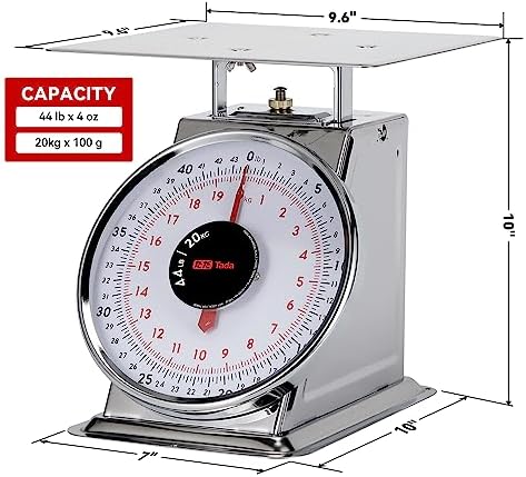 Tada 44 LBS Stainless Steel Heavy Duty Mechanical Kitchen and Food Scale - Image 6