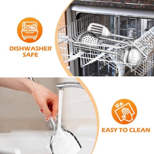 E-far Stainless Steel Cooking Utensils, 4-Piece Metal Kitchen Utensils Set - Image 6