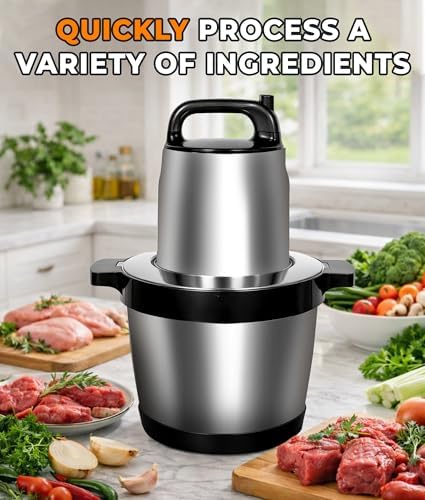 8L Meat Grinder for Home use, 1200W Large Food Processor，26-Cup Meat Grinder - Image 2