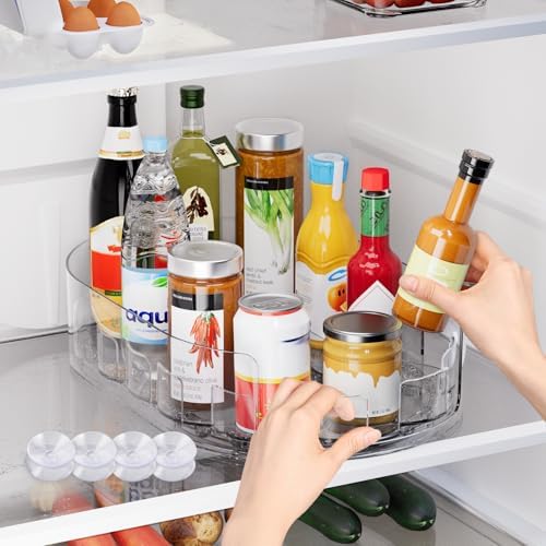 Lazy Susan Turntable Organiser for Fridge, 360°Rotating Spice Racks for Kitchen by Onadak
