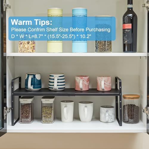 15.5 to 25.5 Inch Kitchen Cabinet Shelf Organizers, Adjustable Kitchen Counter - Image 7
