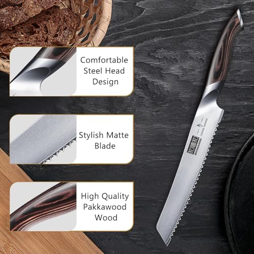 HOSHANHO Bread Knife 8 inch, Ultra Sharp Japanese Serrated Bread Knife - Image 4