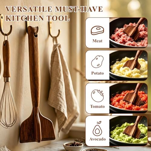 Meat Masher, Teak Wooden Ground Beef Smasher - Image 4