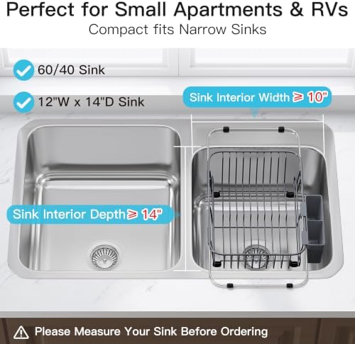 JASIWAY Gray Dish Drying Rack in Sink - Image 3
