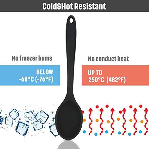 Boao 4 Pcs Silicone Cooking Spoons 10.6 Inch Slotted Nonstick - Image 3