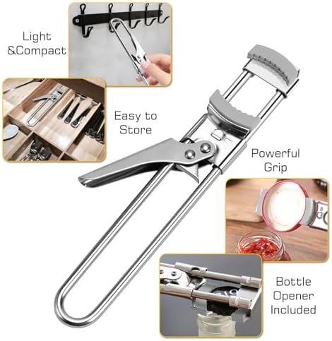 Jar Opener Bottle Opener, Adjustable Jar Openers, Seniors - Image 3