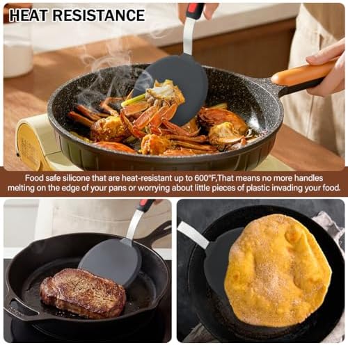 Silicone Pancake Spatula, Heat Resistant Cooking Spatula - Image 4