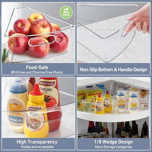 Leeden Lazy Susan Cabinet Organizer, 1/8 Wedge Bins - Image 6