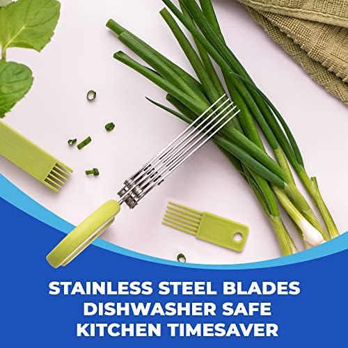 Jenaluca 5-Blade Herb Scissors, Stainless Steel Kitchen Shears - Image 6