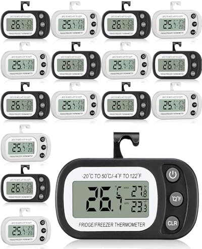 Frienda 12 Pcs Black and White Fridge Thermometer Refrigerator by Frienda