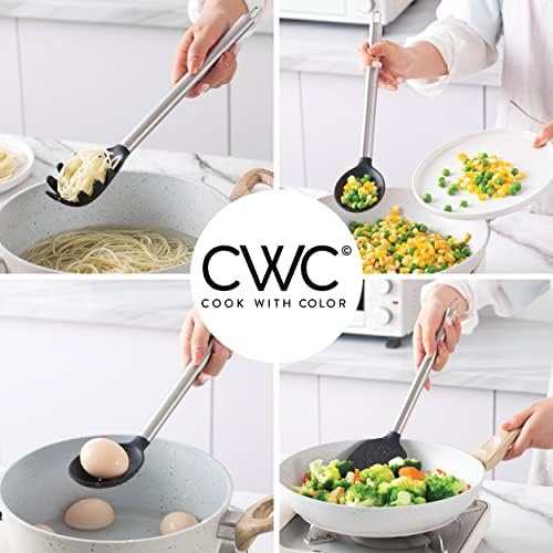 COOK WITH COLOR Silicone Cooking Utensils, Kitchen Utensil Set, Cooking Utensils - Image 2