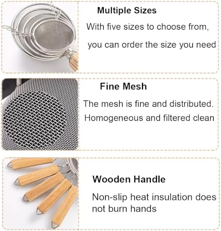 Strainer with Single Fine Mesh, 7-Inch Diameter, Stainless Steel - Image 4