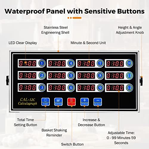 BEAMNOVA 12-Channel Commercial Digital Kitchen Timer - Image 6