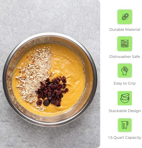 OCS Parts 4-Pack 1.5 Quart Stainless Steel Mixing Bowls - Image 4
