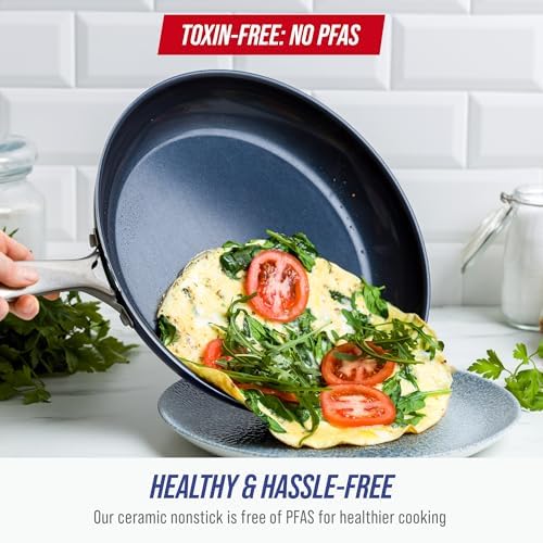 Blue Diamond 12" Diamond Infused Ceramic Nonstick Frying Pan Skillet - Image 2