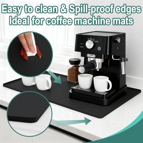 Silicone Coffee Mat 24 x 16 in Classic Black - Image 2