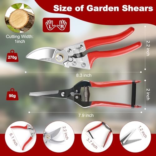 LEEPENK 2 Piece Garden Shears Set: Heavy Duty Pruning Shears - Image 3