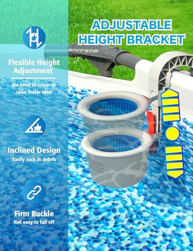 Above Ground Pool Skimmer with 5 Skimmer Socks, Wall Mount Surface Skimmer with - Image 6