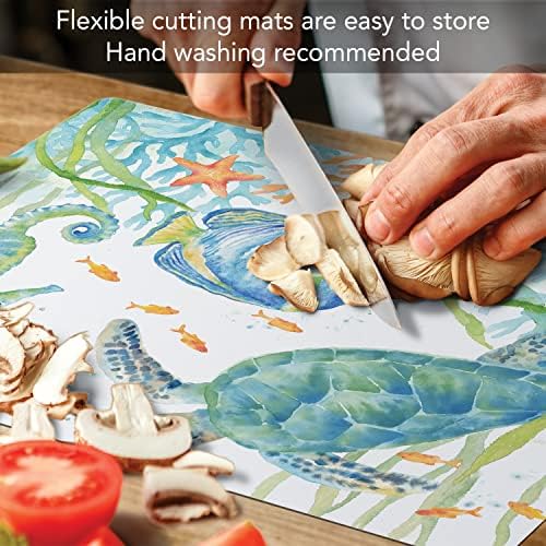 Cut N' Funnel Sea Turtle Designer Flexible Cutting Board Mat 15" x 11.5" - Image 5