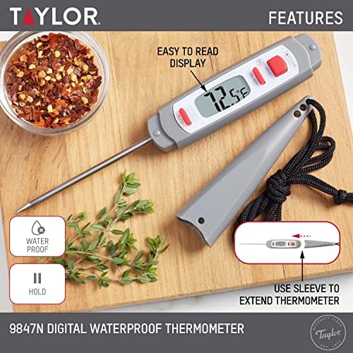 Taylor 9847 Waterproof Digital Instant Read Meat Food Grill BBQ Kitchen Cooking - Image 3