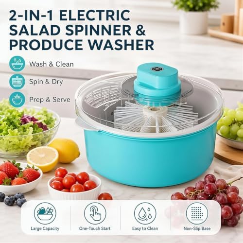 Fruit Cleaner Spinner Portable Berry Produce Rinse Bowl Lettuce Spinner - Image 4