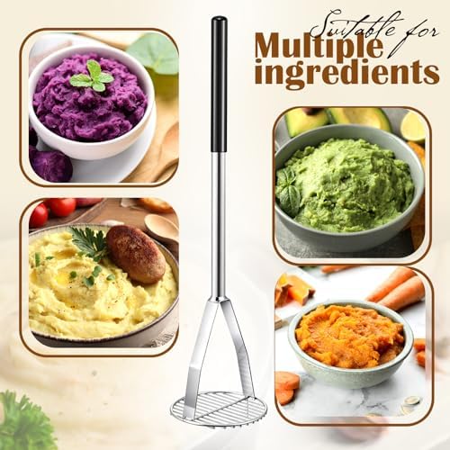 Sawysine 2 Pcs 5 x 24.5 Inch Round Potato Masher - Image 6