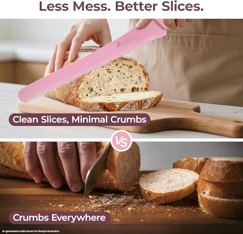 CoquusAid Bread Knife for Homemade Bread, World's 1st Double Serrated Knife - Image 3