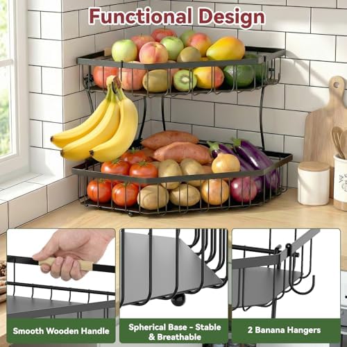 2 Tier Fruit Basket for Kitchen Counter - Image 4