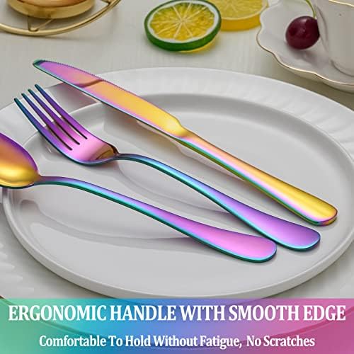 20 Pcs Rainbow Silverware Set Service - Image 5