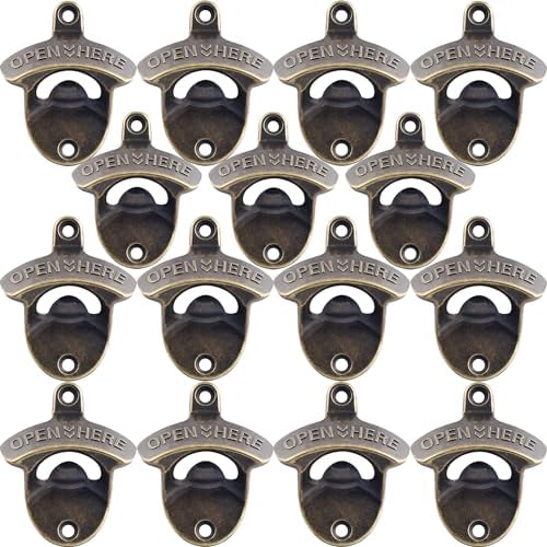 15 PCS Retro Beer Bottle Cap Opener Wall Mounted Stainless by Wallmountedbottleopener