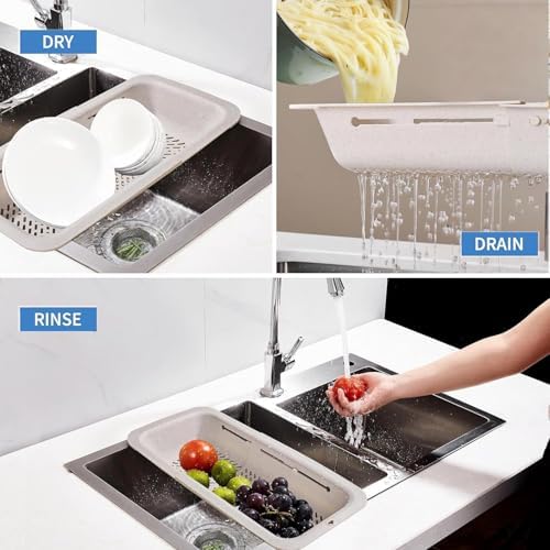 LASSHSWA Collapsible Colander for Kitchen, Over the Sink Strainer Basket for - Image 3