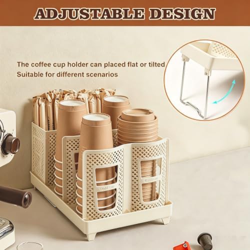 Tirifer Cup and Lid Holder, Disposable Paper Cup Dispenser - Image 3