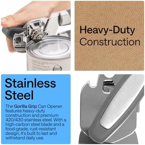 GORILLA GRIP Original Model Stainless Steel Manual Can Opener - Image 3