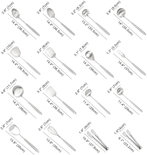 304 Stainless Steel Cooking Utensils Set, Metal Kitchen Utensils Set Include - Image 2