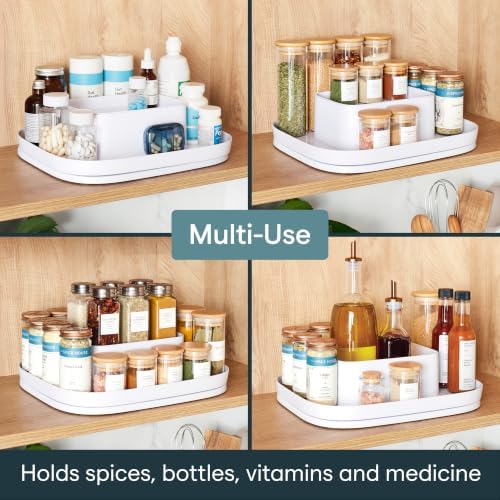 YouCopia MagicTrack Spice Turntable, 2-Tier Rectangle Lazy Susan Organizer - Image 6