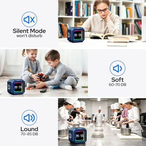 Kitchen Timer Visual Timer for Kids Color Display Gravity Sensor Cube - Image 4