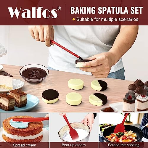 Walfos Silicone Spatula Set of 5-600°F Heat Resistant Kitchen Scraper Spatulas - Image 3