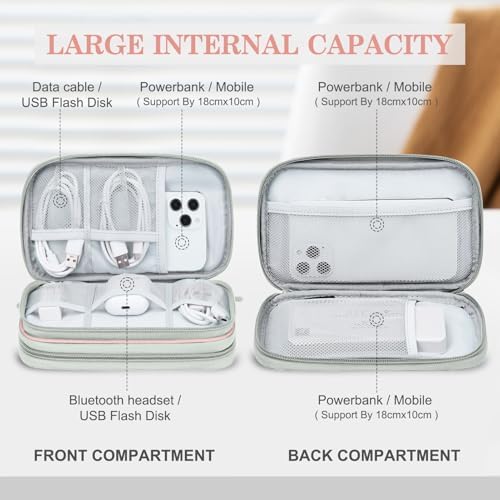 FYY Electronic Organizer, Travel Tech Pouch Bag, Light Pink - Image 3