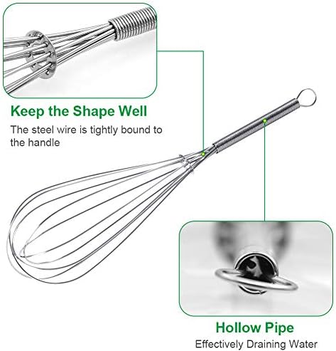 Whisks for Cooking Set, Stainless Steel Wisker for Baking, Rust-Proof Balloon - Image 4