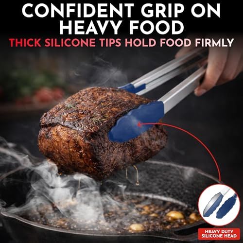 Kitchen Tongs - 12, 9 & 7 Inch Locking Silicone Tongs - Image 3