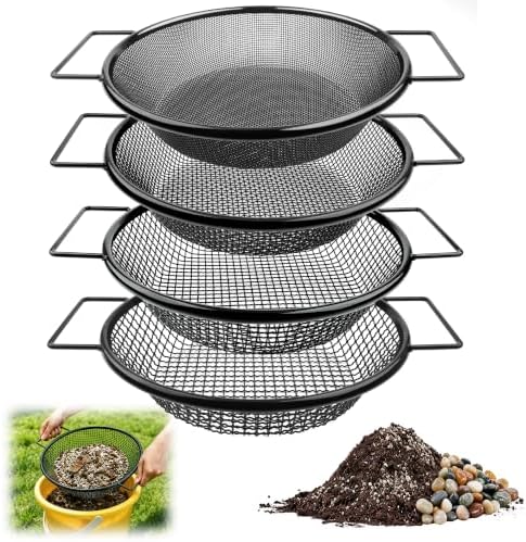 Mulctun 4Pcs Soil Sifter with Handles, Heavy Duty Dirt Sifter by Unknown