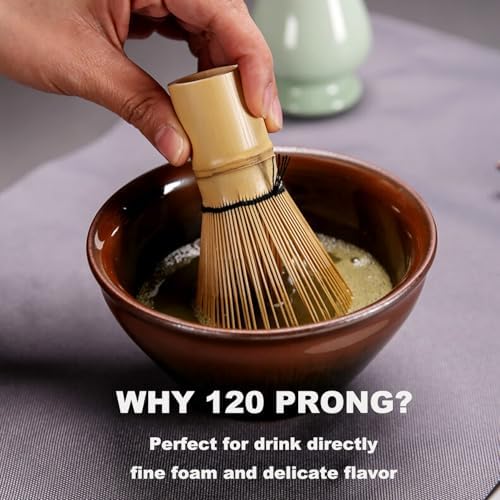 Premium Bamboo Matcha Whisk 120-Prong – Matcha preparation - Image 6