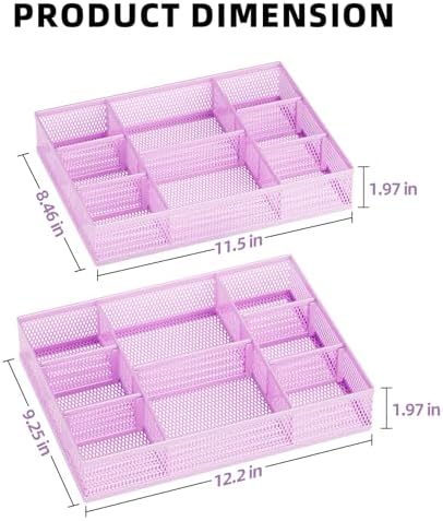 Marbrasse 2 Pack Desk Drawer Organizer, Mesh Drawer Organizer Tray - Image 5