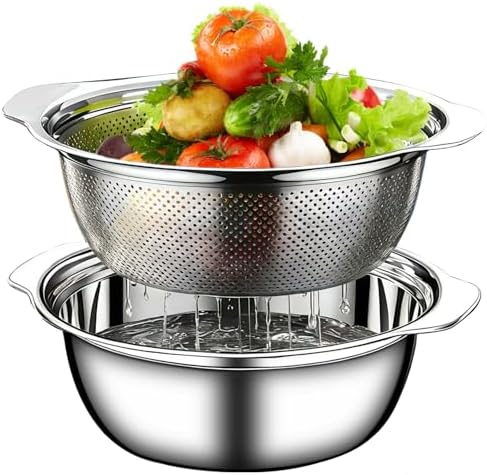 Stainless Steel Colander, 2.5 QT 9.85 Inch Colander by WanFluvior