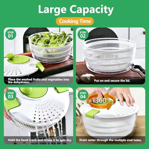 Salad Spinner Large, Vegetables Fruits Wash Bowl, Lettuce Spinner - Image 4