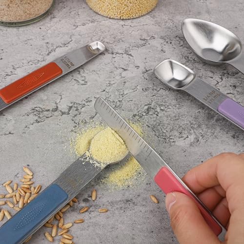 Magnetic Measuring Spoons Set Stainless Steel Double Sided Measuring Spoons - Image 6