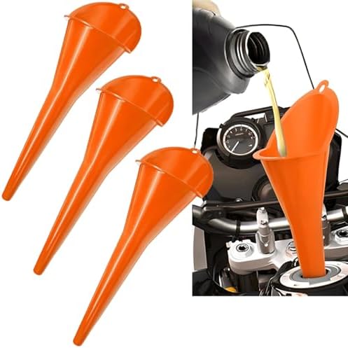 3-Pack Long-Neck Oil Funnels, Gas & Transmission Fluid by Cartisen