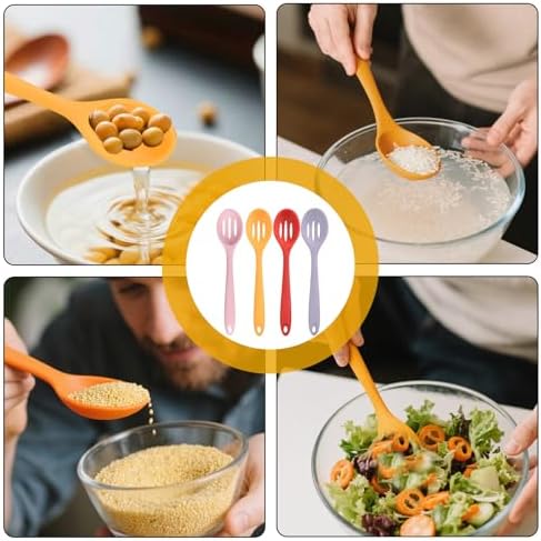 4 Pcs Slotted Spoons For Cooking, Nonstick Mixing Serving Spoons - Image 6