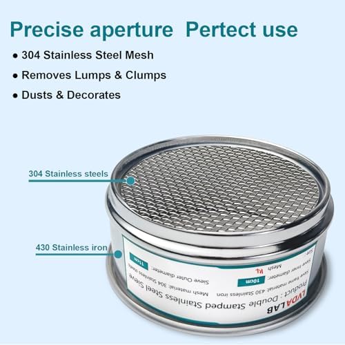 4" 304 Stainless Steel Lab Sieve, 14 Mesh Screen Sifter - Image 3