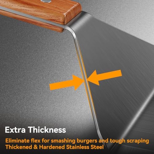 2 Pack Extra Wide Metal Spatula – Stainless Steel Griddle & Grill Turner - Image 4